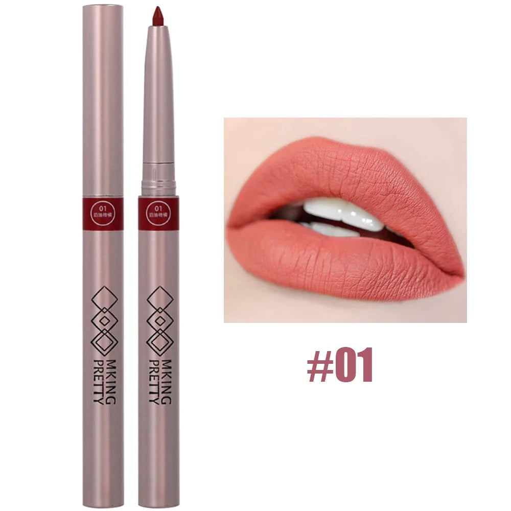 Sexy Nude Lipstick Lipliner Waterproof Matte Crayon Makeup - LIPOXI