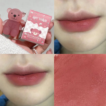 Cute Bear Keychain Lip Gloss Matte Lip Tint Makeup Cosmetics - LIPOXI