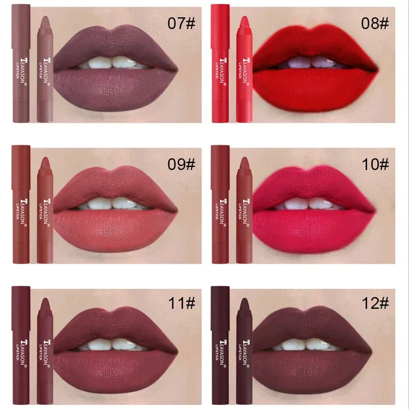 Nude Series Velvet Matte Lipstick Pencil Waterproof Red Tint - LIPOXI