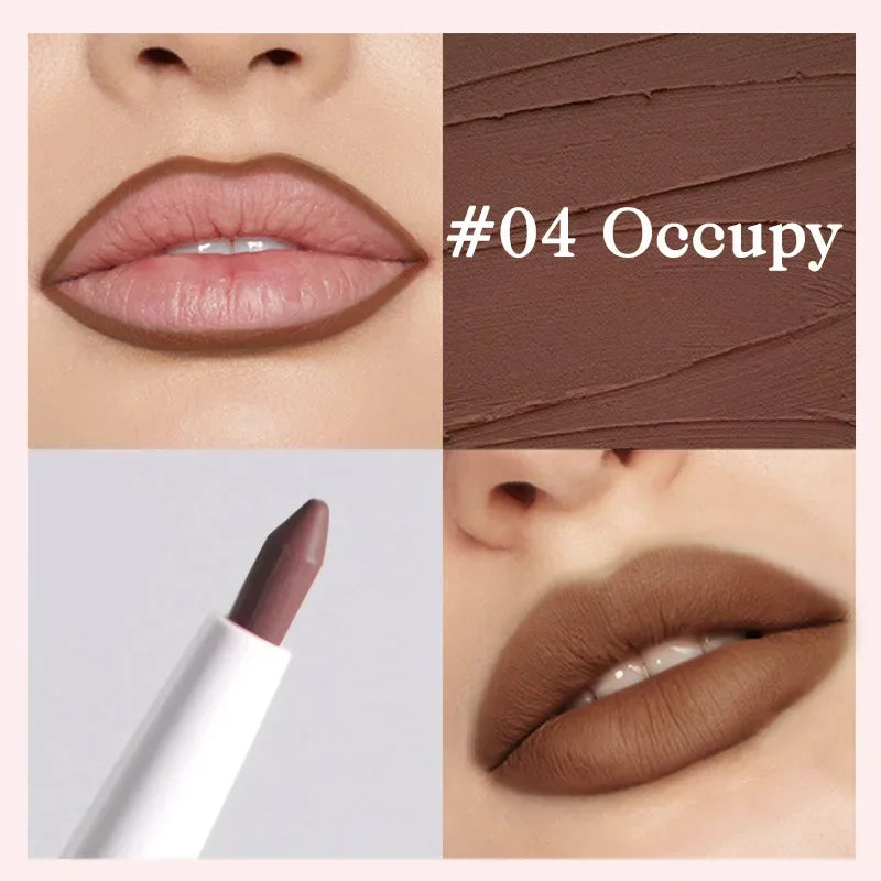 Matte Lipstick Pen Nude Brown Waterproof Lip Liner Pencil - LIPOXI