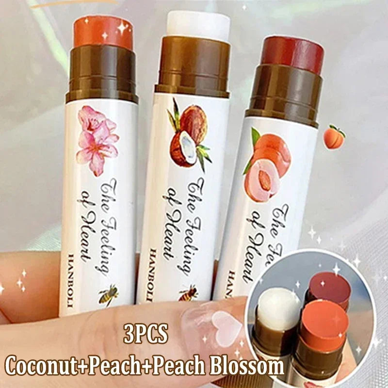 New Moisturizing Colored Lip Balm Cute Fruit Tint Peach Red - LIPOXI