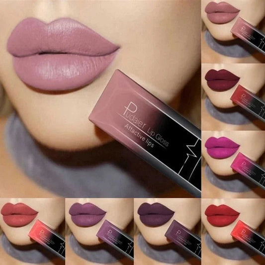 Waterproof Nude Matte Velvet Glossy Lip Gloss Lipstick Tube - LIPOXI