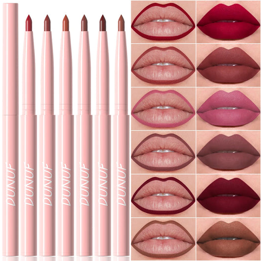 DUNUF 6pcs/set Velvet Matte Lipliner Waterproof Lip Tint - LIPOXI