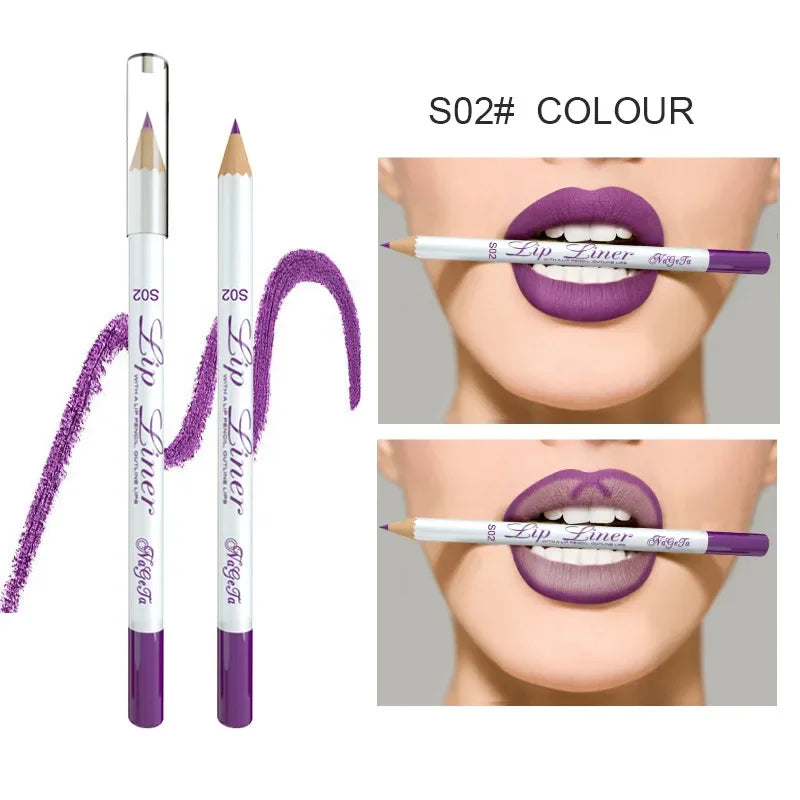 12Colors Matte Lip Liner Pen Waterproof Alluring Lips Cosmetics - LIPOXI