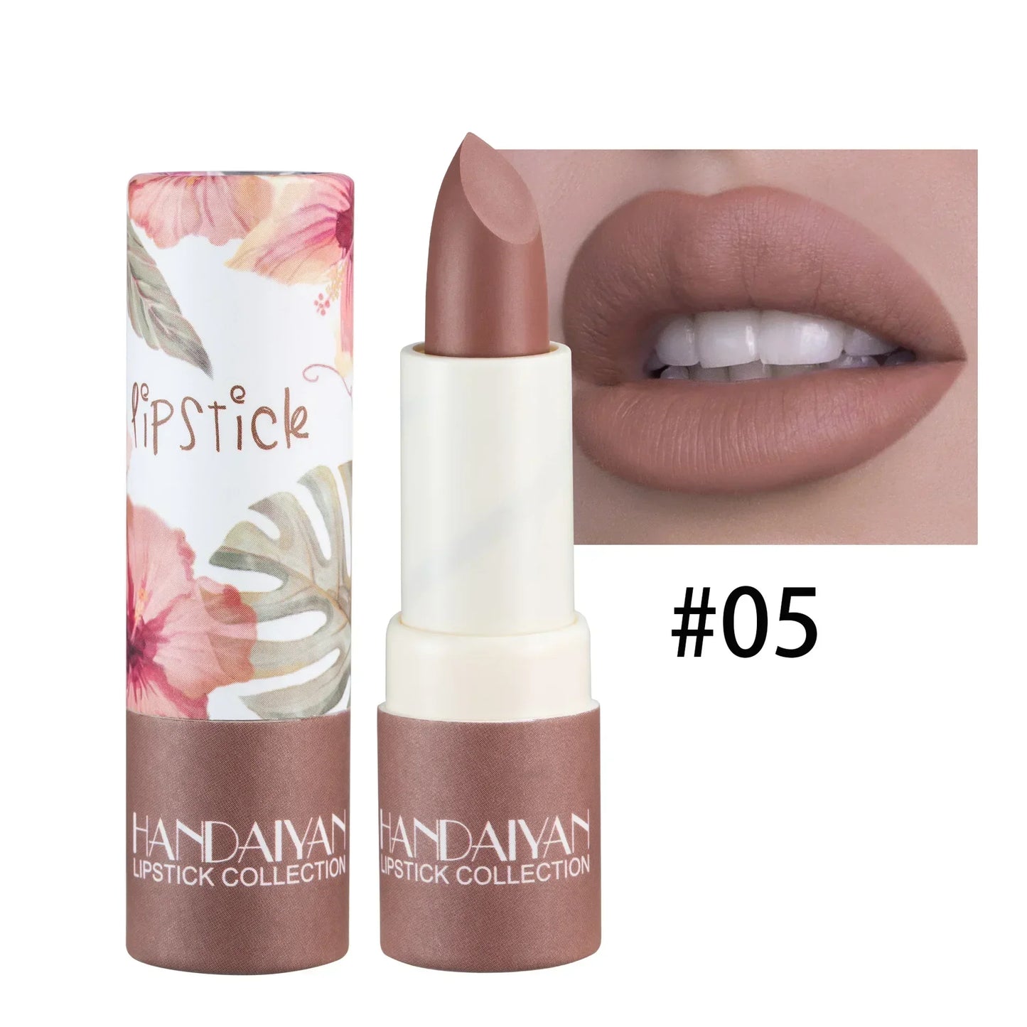 Rose Pink Nude Matte Velvet Lipstick Waterproof Beauty Makeup - LIPOXI