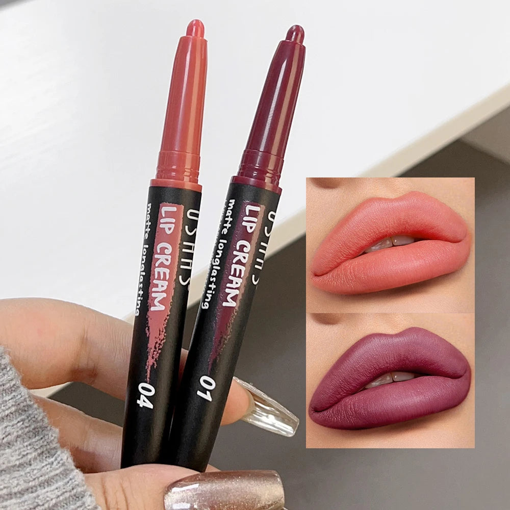 Sexy Nude Lipstick Lipliner Waterproof Matte Crayon Makeup - LIPOXI