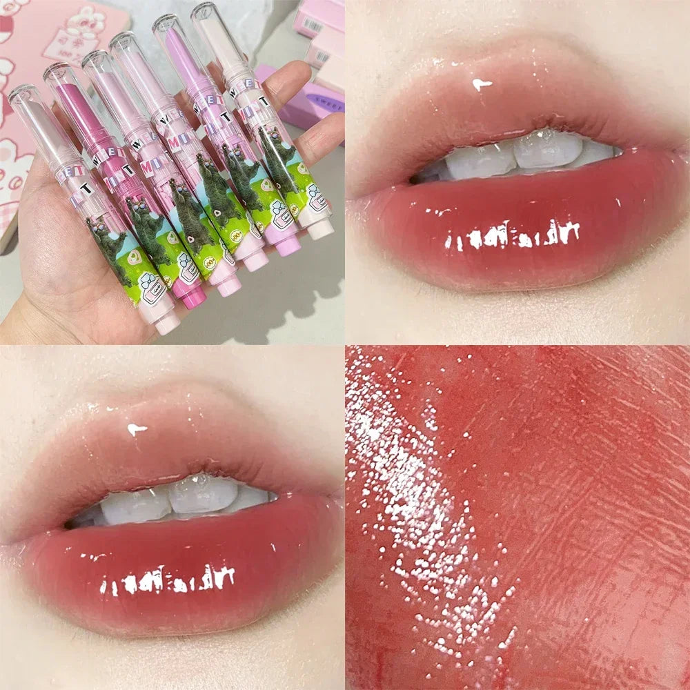 Thin Tube Heart-Shaped Lipstick Jelly Mirror Lip Gloss - LIPOXI