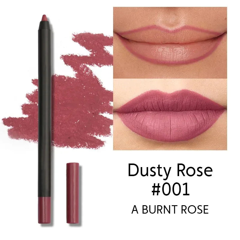 Nude Brown Lip Liner Pencil Lipstick Matte Waterproof Beauty - LIPOXI