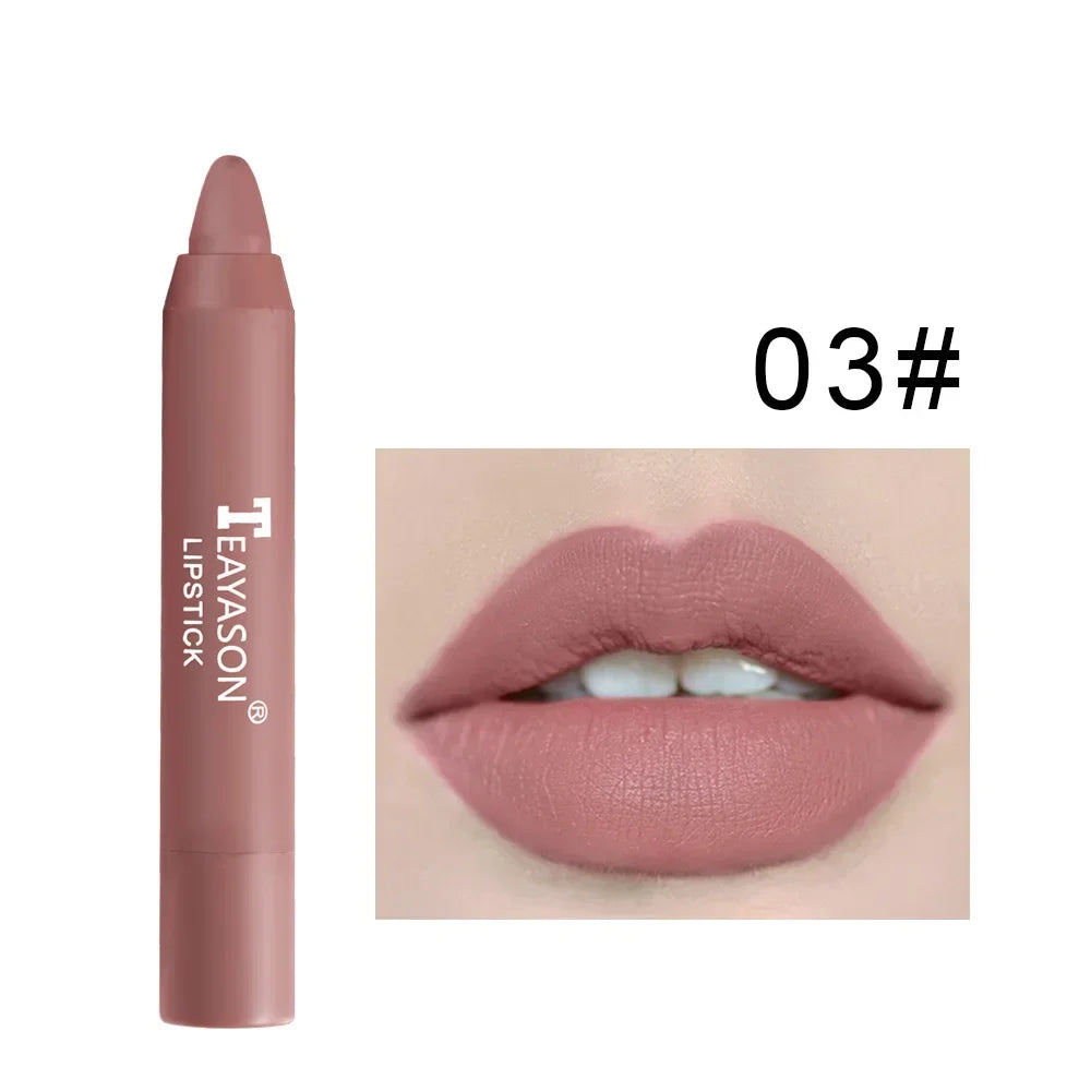 Nude Series Velvet Matte Lipstick Pencil Waterproof Red Tint - LIPOXI