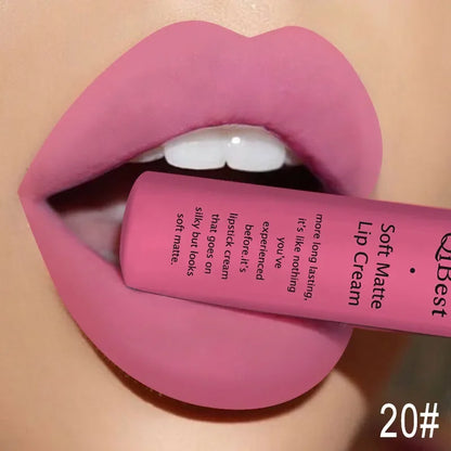 Pink Velvet Matte Lip Gloss Sexy Dark Red Moisturizing Lipstick - LIPOXI