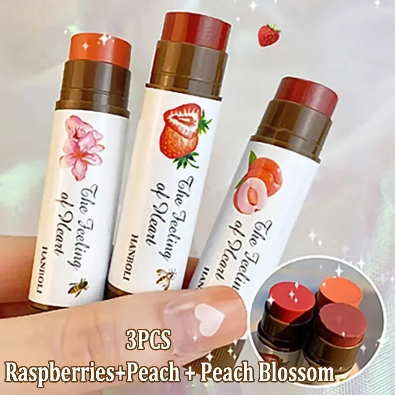 New Moisturizing Colored Lip Balm Cute Fruit Tint Peach Red - LIPOXI