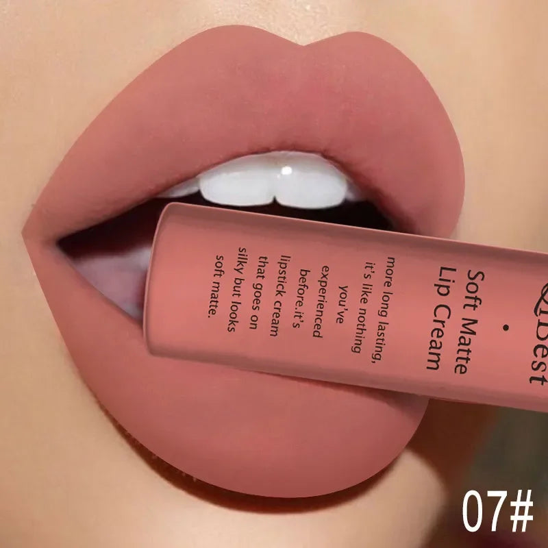 Pink Velvet Matte Lip Gloss Sexy Dark Red Moisturizing Lipstick - LIPOXI