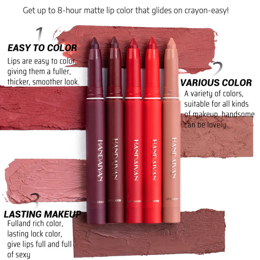 Matte Nude Lipstick Lip Liner 2 in 1 Waterproof Makeup - LIPOXI