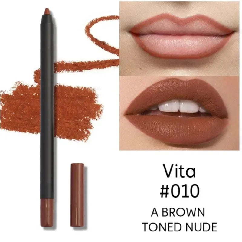 Nude Brown Lip Liner Pencil Lipstick Matte Waterproof Beauty - LIPOXI