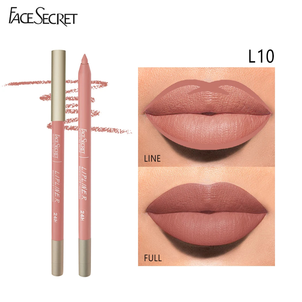 Face Secret 12 Color Lipliner Waterproof LongLasting Velvet Matte - LIPOXI