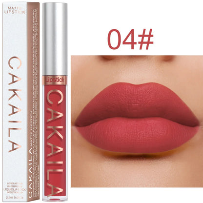 1PC Velvet Matte Lipstick Lip Gloss Light Red Long Lasting - LIPOXI