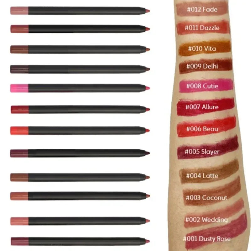 Nude Brown Lip Liner Pencil Lipstick Matte Waterproof Beauty - LIPOXI