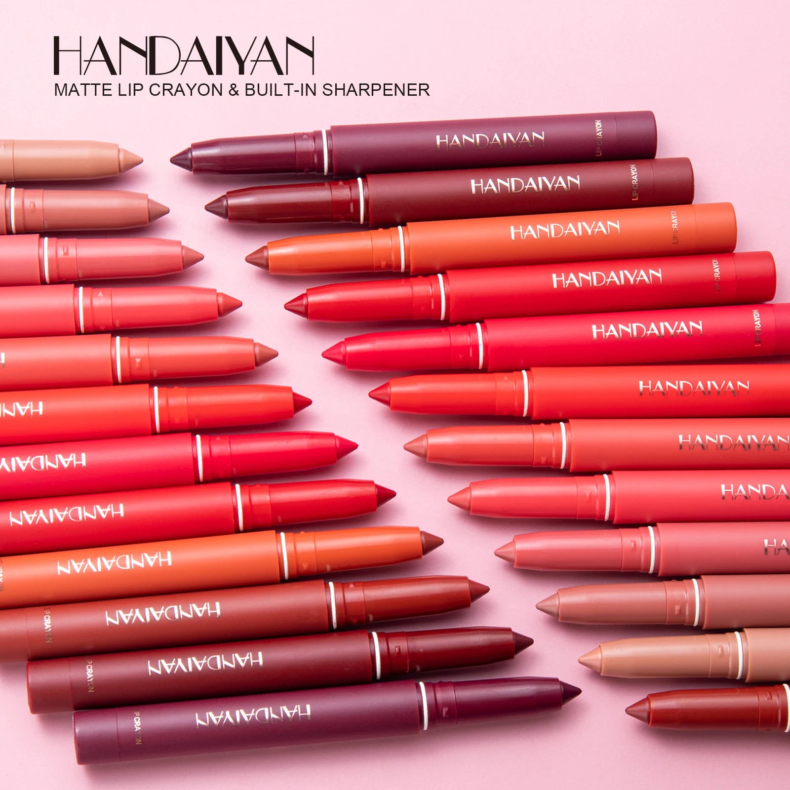 HANDAIYAN 12 Colors Crayon Lipstick High Pigment Matte Lip Liner - LIPOXI