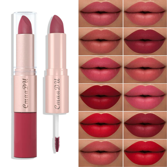 Double Ended Matte Lipstick Waterproof Velvet Lip Balm Gift - LIPOXI