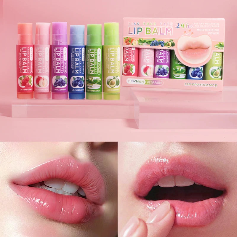 DNM Multi Fruit Flavors Moisturizing Lip Balm Set 6Pcs - LIPOXI