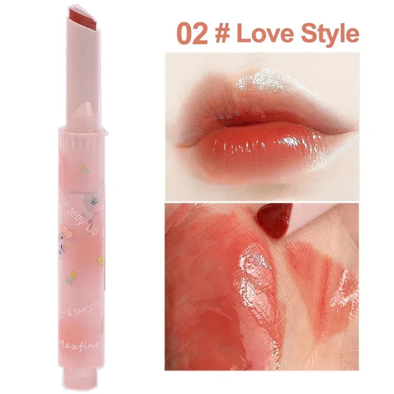 Jelly Mirror Lipstick Makeup Love Shape Long Lasting Gloss - LIPOXI