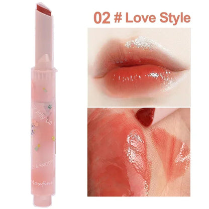 Jelly Mirror Lipstick Makeup Love Shape Long Lasting Gloss - LIPOXI