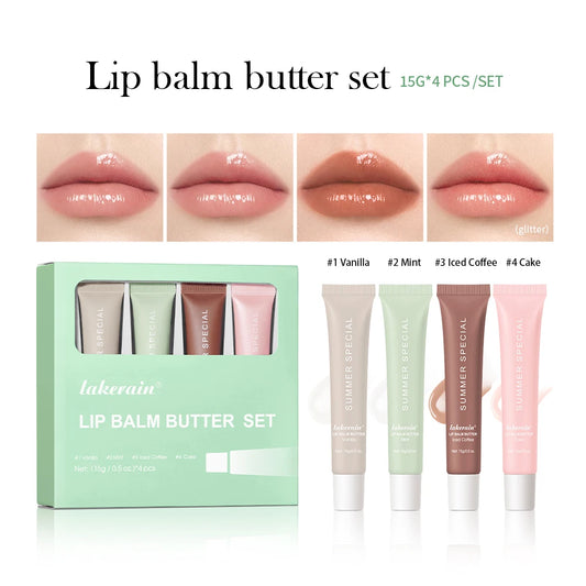 4pcs/set Summer Lip Balm Gloss Set Moisturizing Mirror Makeup - LIPOXI