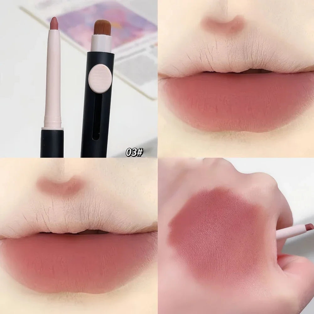 Double-Headed Matte Lip Liner Lipstick Pen Waterproof Velvet - LIPOXI