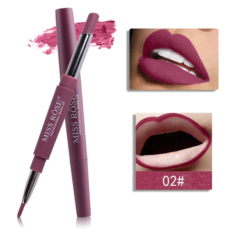 1PC 8 Colors Double Opening Lipstick Matte Waterproof Tools - LIPOXI