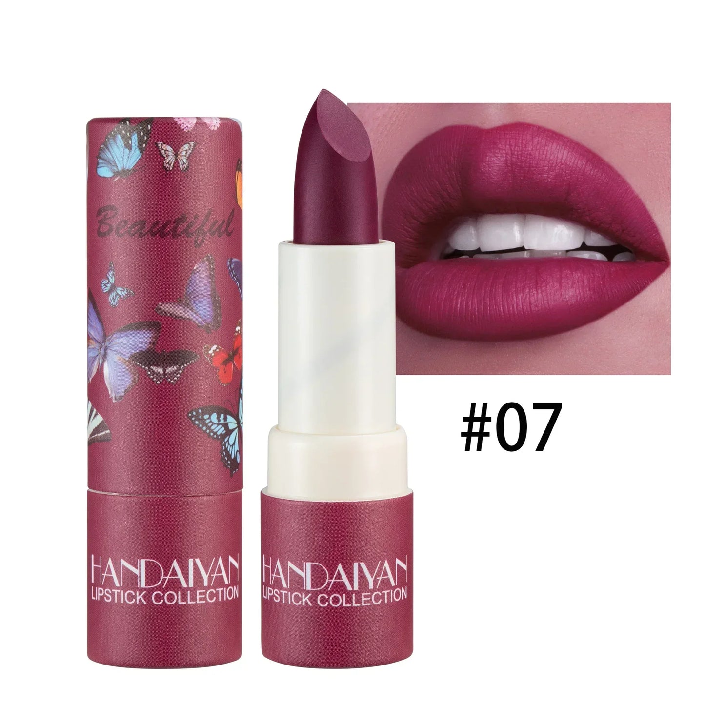 Rose Pink Nude Matte Velvet Lipstick Waterproof Beauty Makeup - LIPOXI