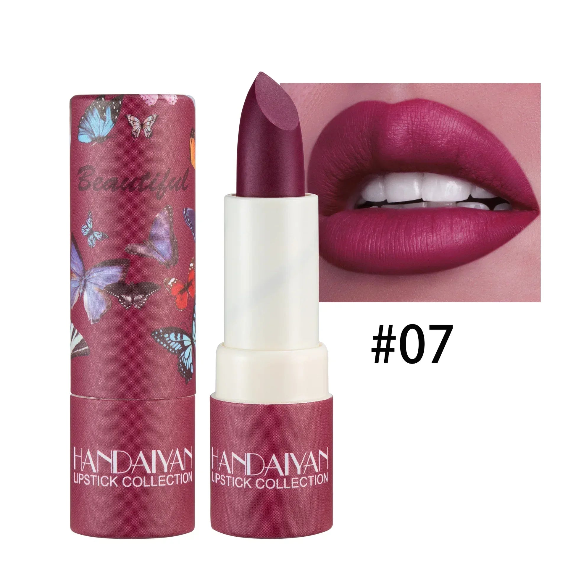 Rose Pink Nude Matte Velvet Lipstick Waterproof Beauty Makeup - LIPOXI