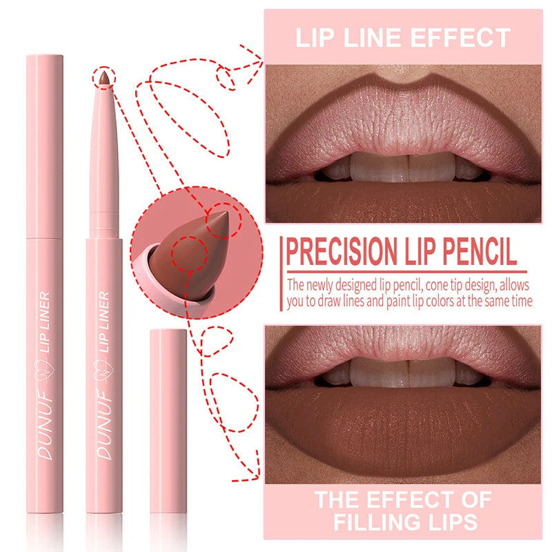 Tapered Lip Liner Pencil Long-Lasting Matte Creamy Plumping - LIPOXI