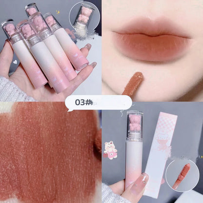 Bear Velvet Waterpoor Lipstick Cute Lip Glaze Chestnut Pink - LIPOXI