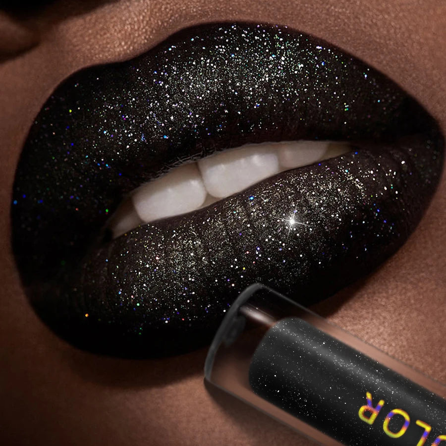 Black Sparkle Lip Gloss - LIPOXI