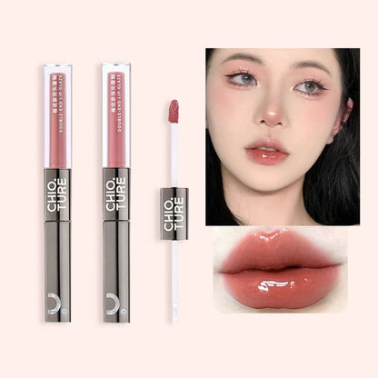 CHIOTURE Double-ended Lip Glaze Non-fading Glossy Lip Oil - LIPOXI