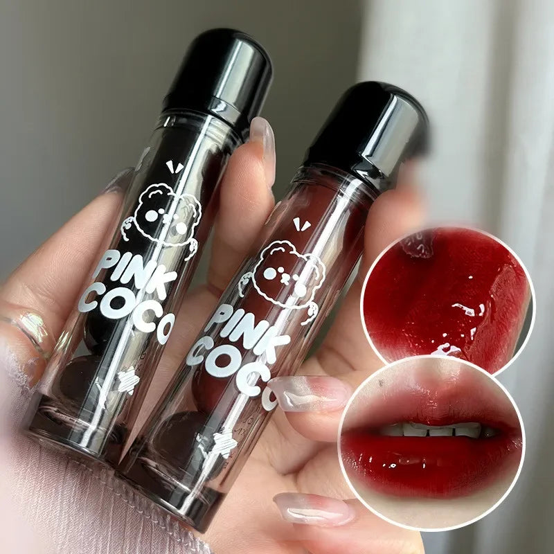 Black Mirror Water Lip Glaze Sexy Red Lip Tint Korean Cosmetic - LIPOXI