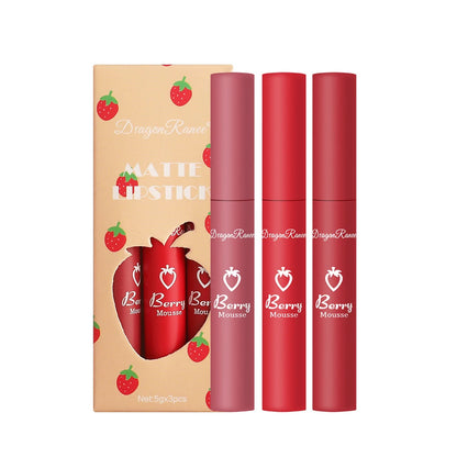 Strawberry Velvet Matte Lip Glaze Trio - LIPOXI