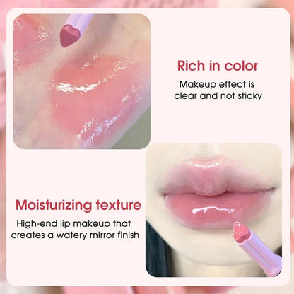 Korean Heart-Shaped Glitter Lip Gloss - LIPOXI