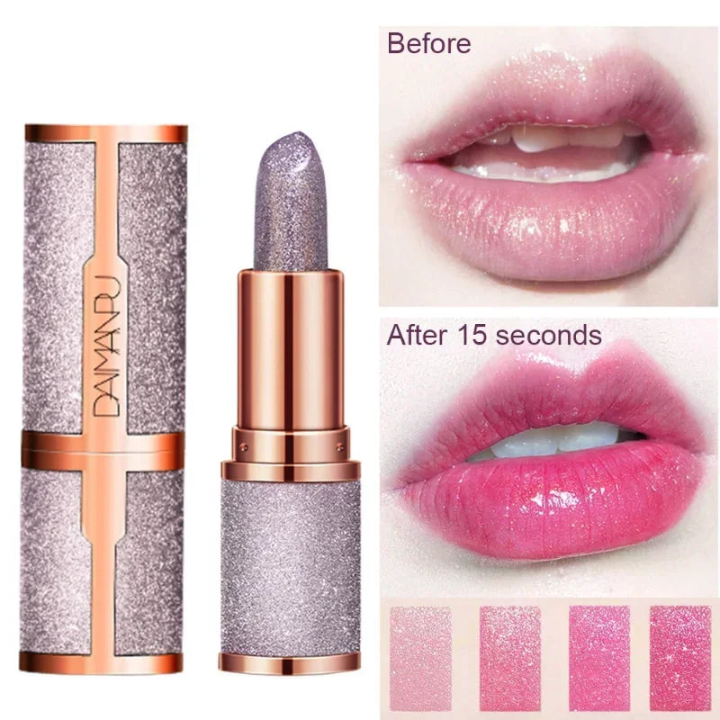 3 Colors Glitter Lipstick Temperature Color Changing Waterproof - LIPOXI