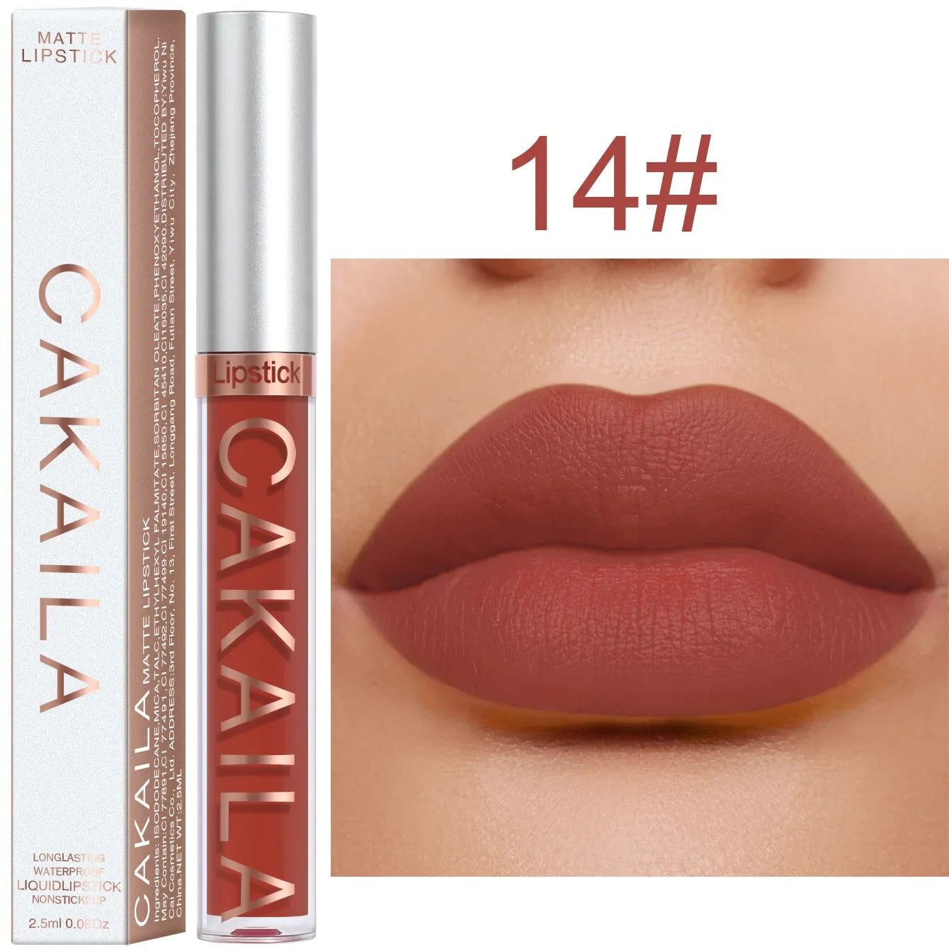 1PC Velvet Matte Lipstick Lip Gloss Light Red Long Lasting - LIPOXI