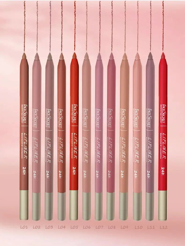 Face Secret 12 Color Lipliner Waterproof LongLasting Velvet Matte - LIPOXI