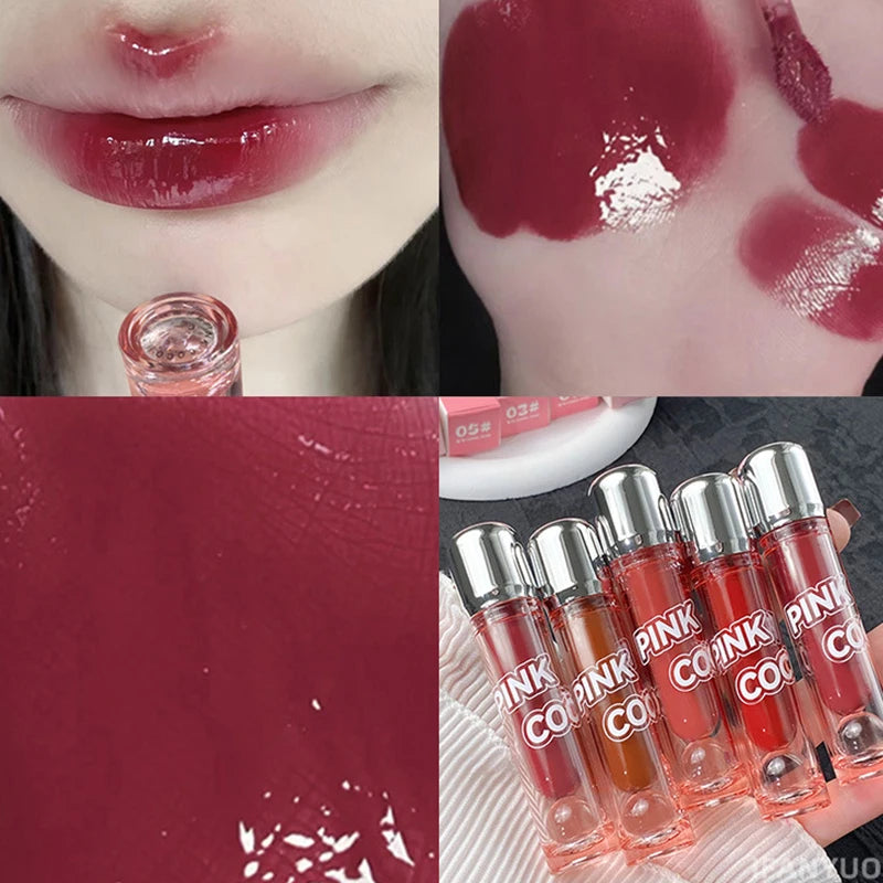 Dark Red Brown Mirror Lip Glaze Moisturizing Pigmented Lipstick - LIPOXI