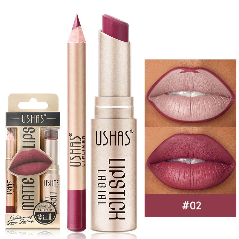 Glory Carrot 2-in-1 Lipstick & Liner Set - LIPOXI