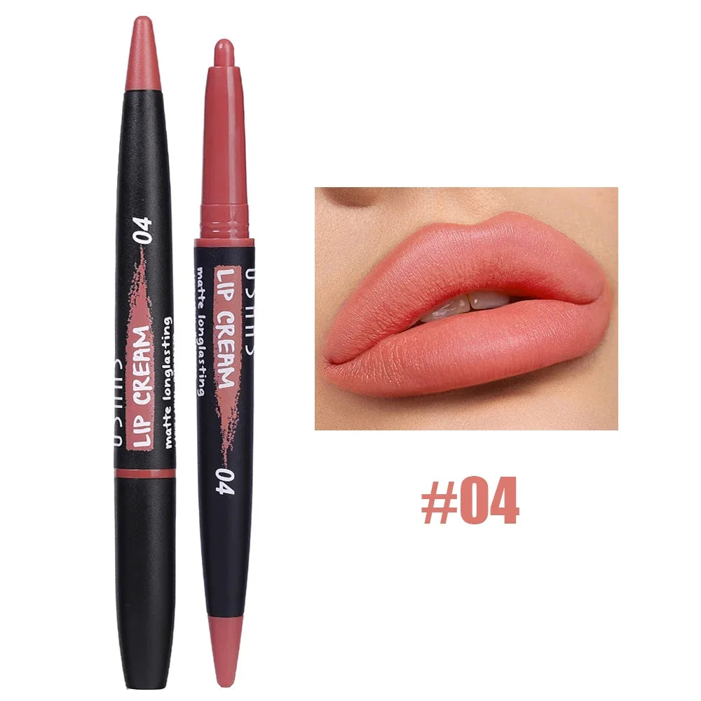 Sexy Nude Lipstick Lipliner Waterproof Matte Crayon Makeup - LIPOXI