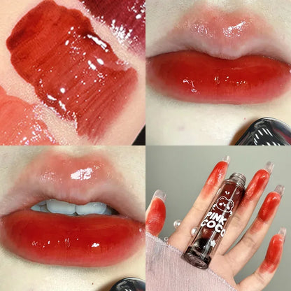 Black Mirror Water Lip Glaze Sexy Red Lip Tint Korean Cosmetic - LIPOXI