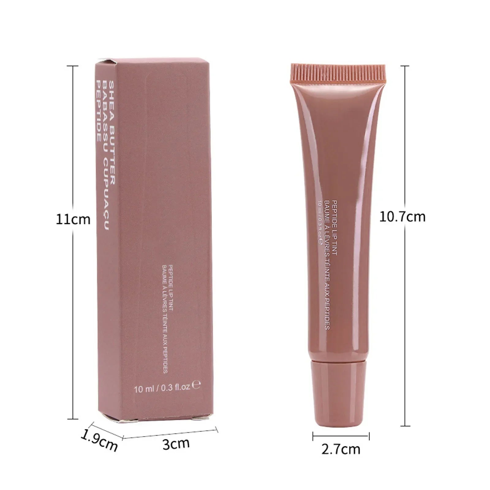 1pcs Soft Tube Mirror Lip Gloss Lip Oil Nude Brown Beauty - LIPOXI