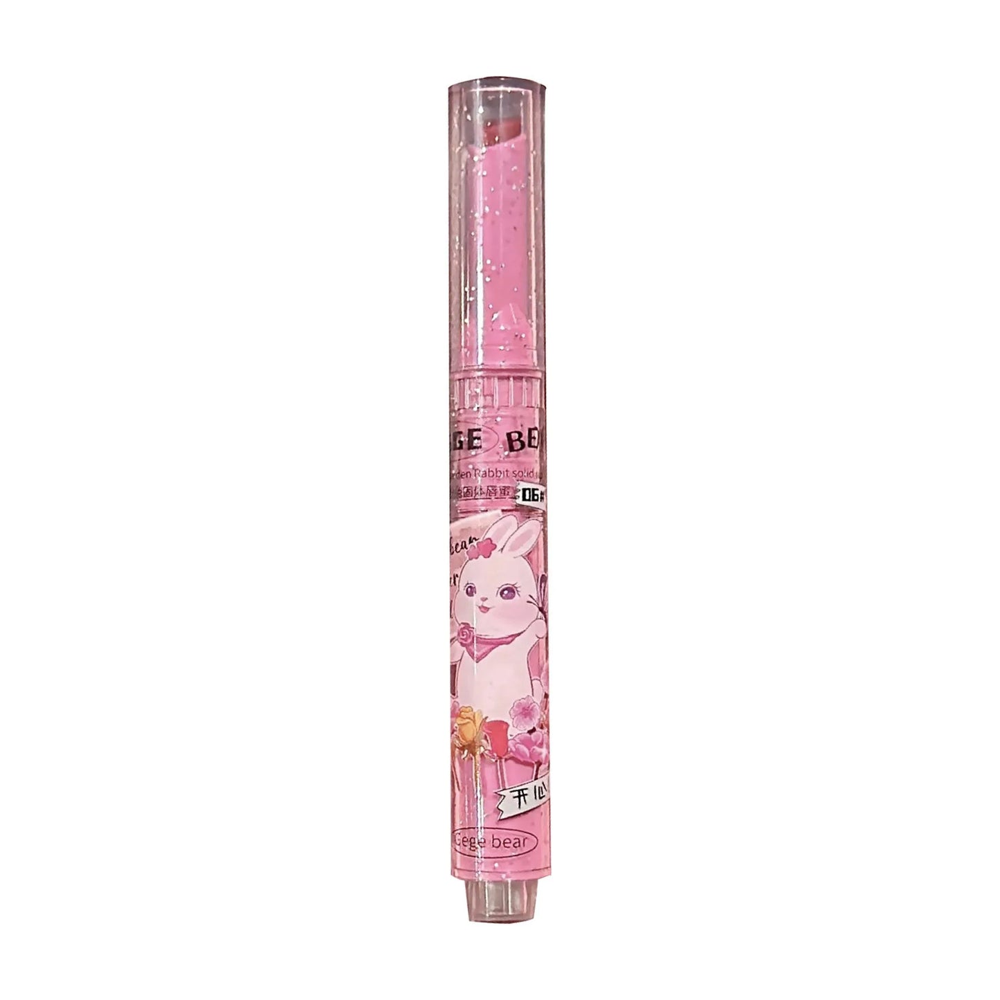 Solid Lip Gloss Gege Bear Garden Pink Rabbit 3Pcs Set - LIPOXI