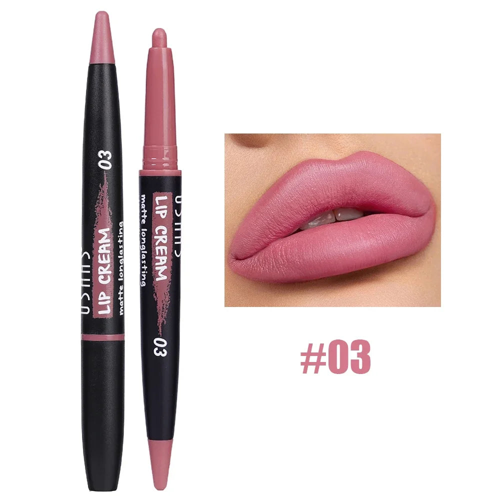 Sexy Nude Lipstick Lipliner Waterproof Matte Crayon Makeup - LIPOXI