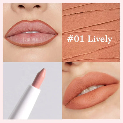 Matte Lipstick Pen Nude Brown Waterproof Lip Liner Pencil - LIPOXI