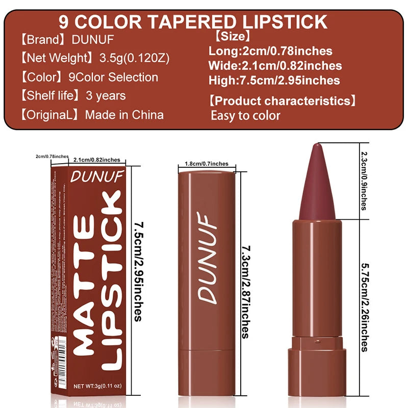 Tapered Gradient Lip Liner Matte Black Brown Velvet Lipstick - LIPOXI